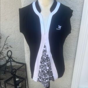 JoFit Women's Sleeveless Cap Sleeve Black Kapalua Tennis/Golf Top Size XL